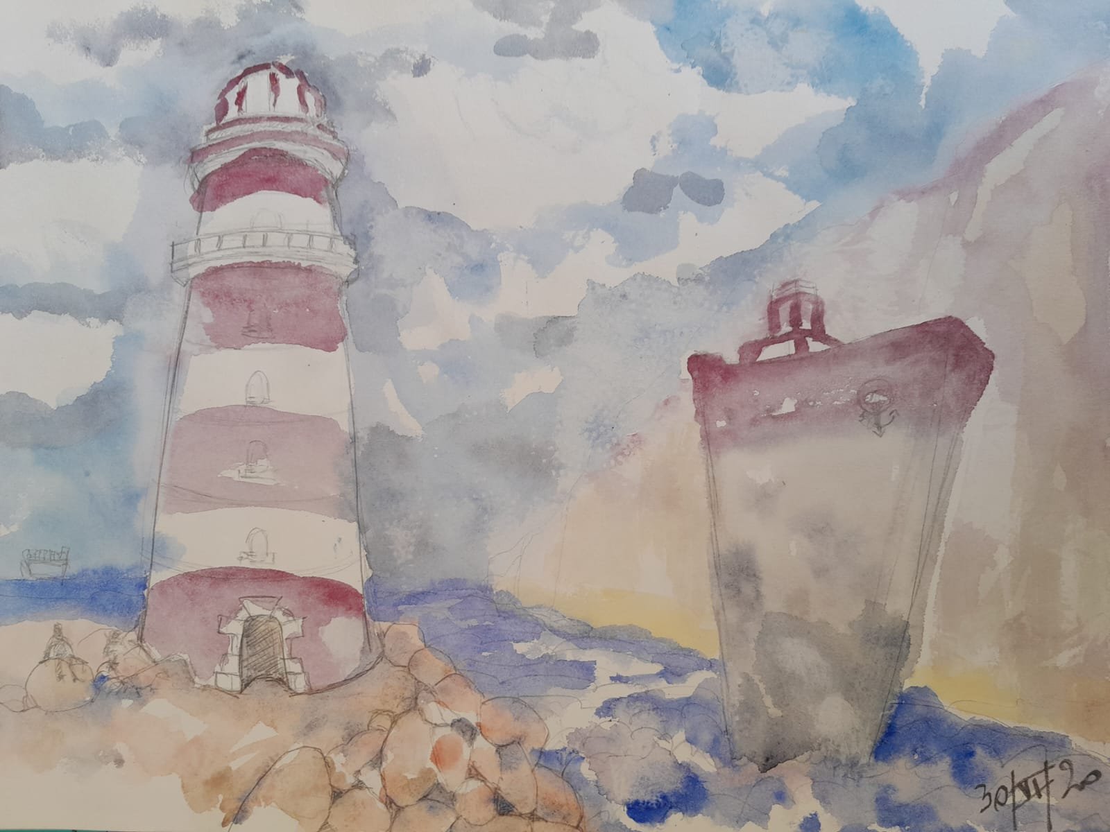 Phare 30x40cm